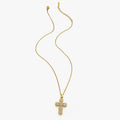 Collier Croix Elégance Zirconia Doré et Argent Femme acier inoxydable