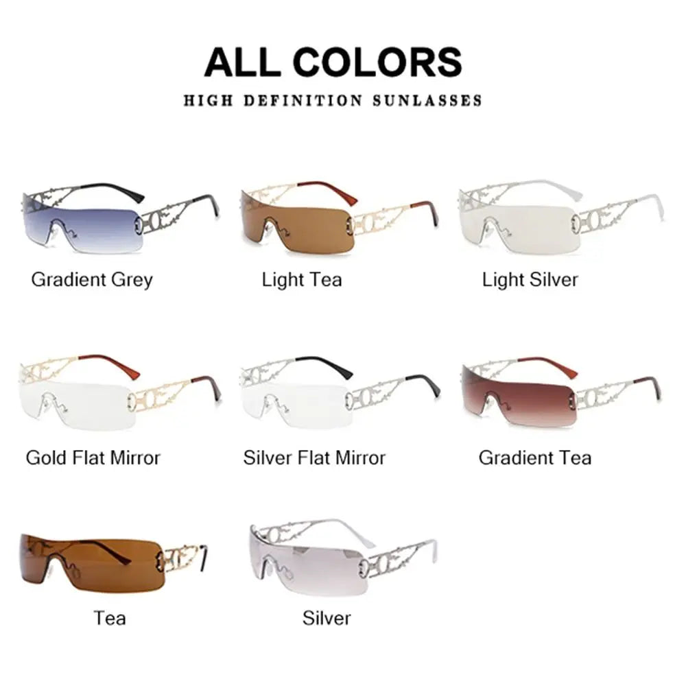 Lunettes de soleil Y2K futuristes femme UV400  - NatyGlam's