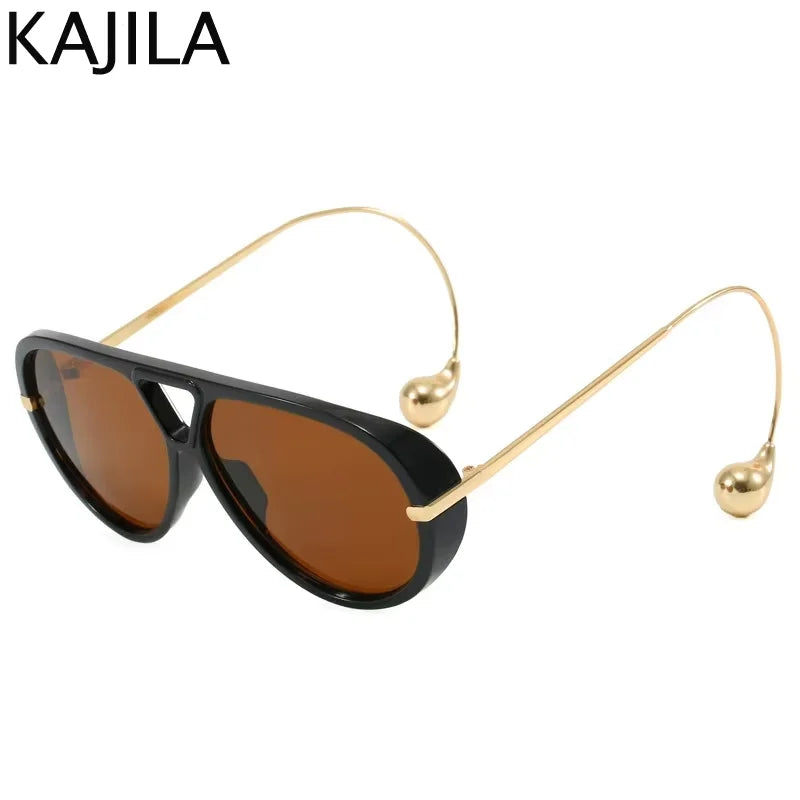 Lunettes de soleil pilote oversize femme style luxe UV400 - NatyGlam's