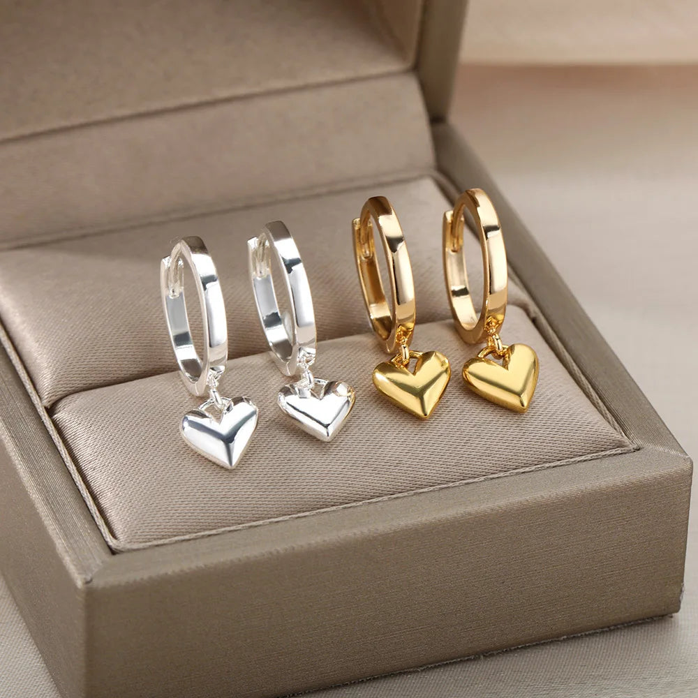 Boucles d'oreilles Coeur en Acier Inoxydable - NatyGlam's