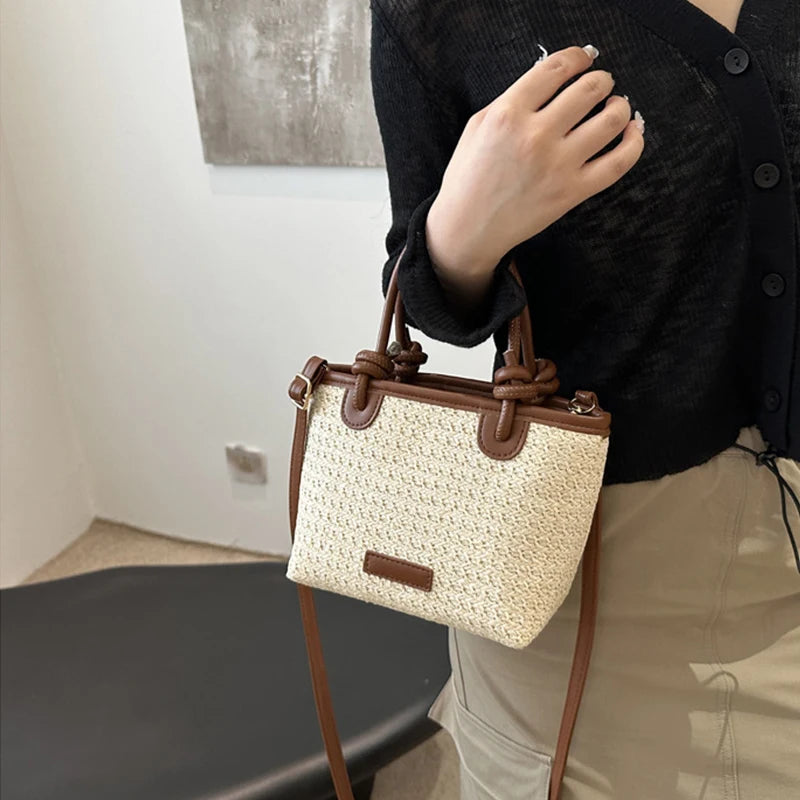 Sac Bandoulière Femme en Paille Tressée Grande capacité Sac d'été - NatyGlam's