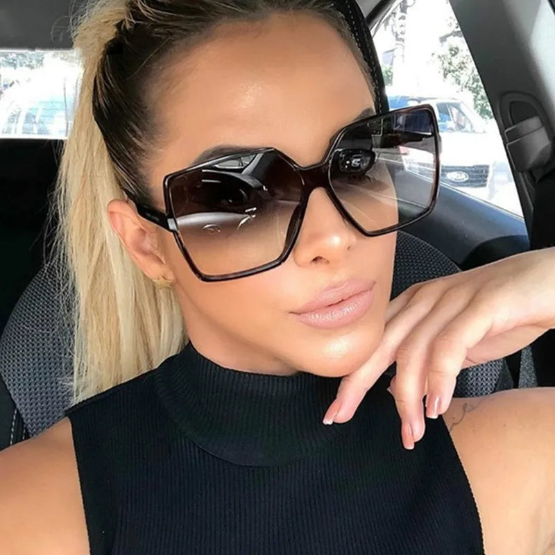 Lunettes de soleil oversize femme dégradé tendance UV400 - NatyGlam's