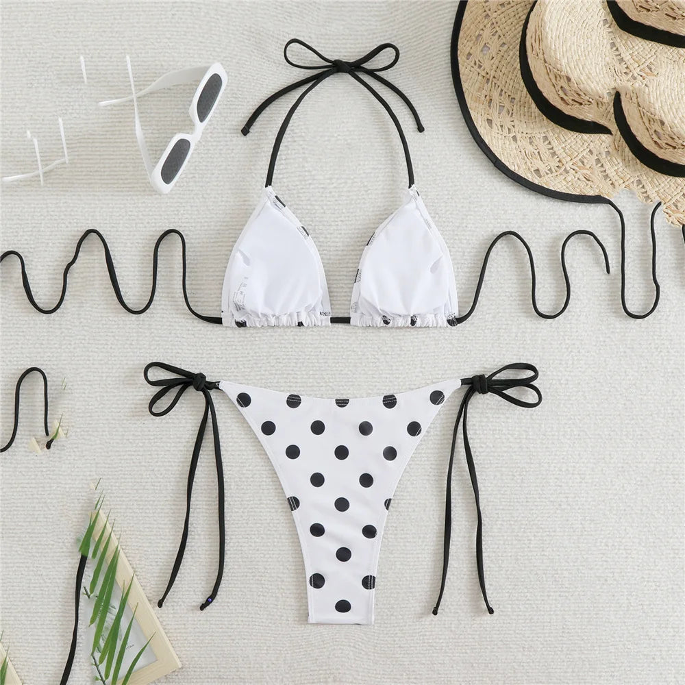 Maillot de bain femme bikini brésilien à pois 2 pièces collection 2026