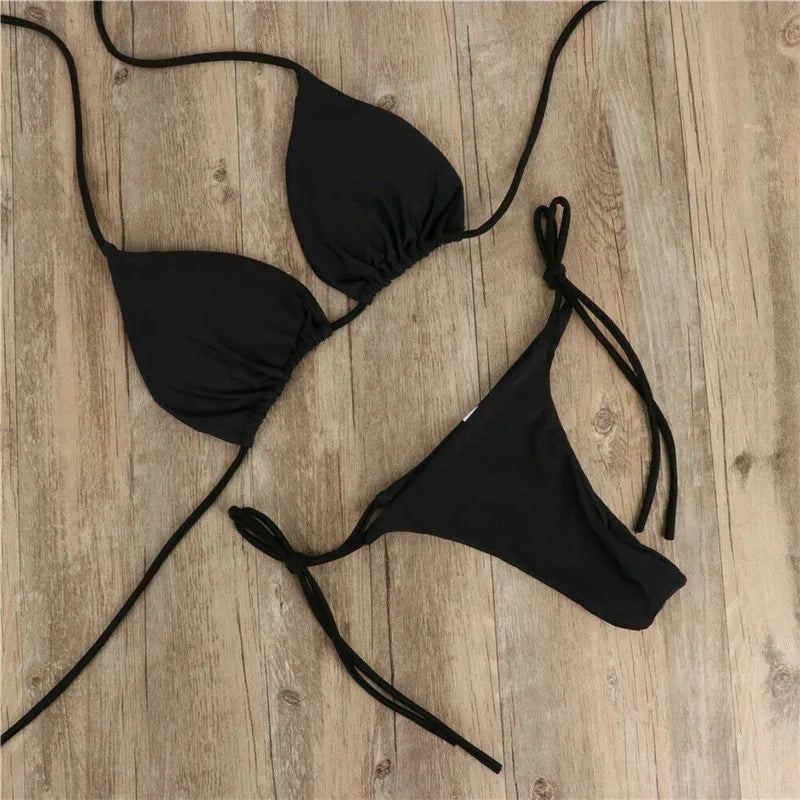 Maillot de bain bikini femme 2 pièces push-up rembourré sexy, tendance plusieurs coloris