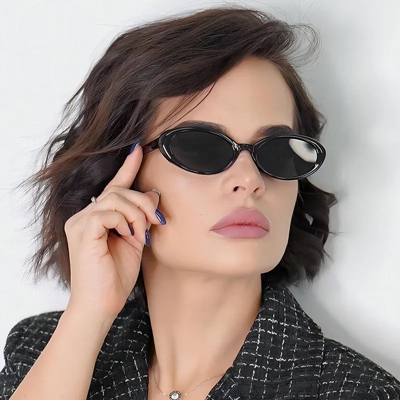 Lunettes de soleil ovales rétro femme UV400 tendance - NatyGlam's