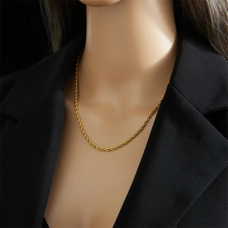 Ensemble Collier & Bracelet Chaîne Dorée Acier Inoxydable 316 L Femme - NatyGlam's