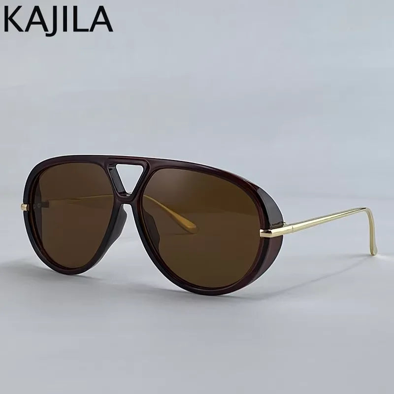 Lunettes de soleil pilote oversize femme style luxe UV400 - NatyGlam's