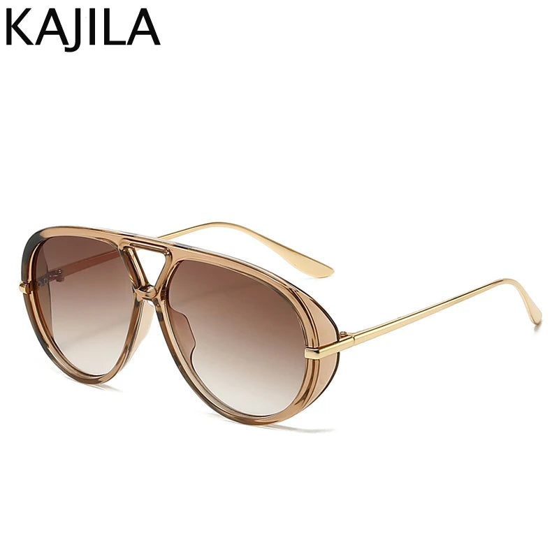 Lunettes de soleil pilote oversize femme style luxe UV400 - NatyGlam's
