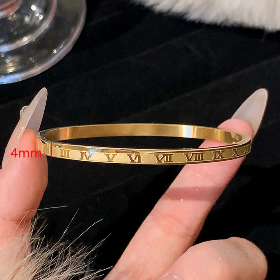 Bracelets manchettes en acier inoxydable incrustés de zirconia scintillante - NatyGlam's